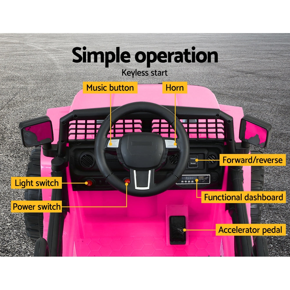 Jeep Inspired 12V Kids Ride On | Pink