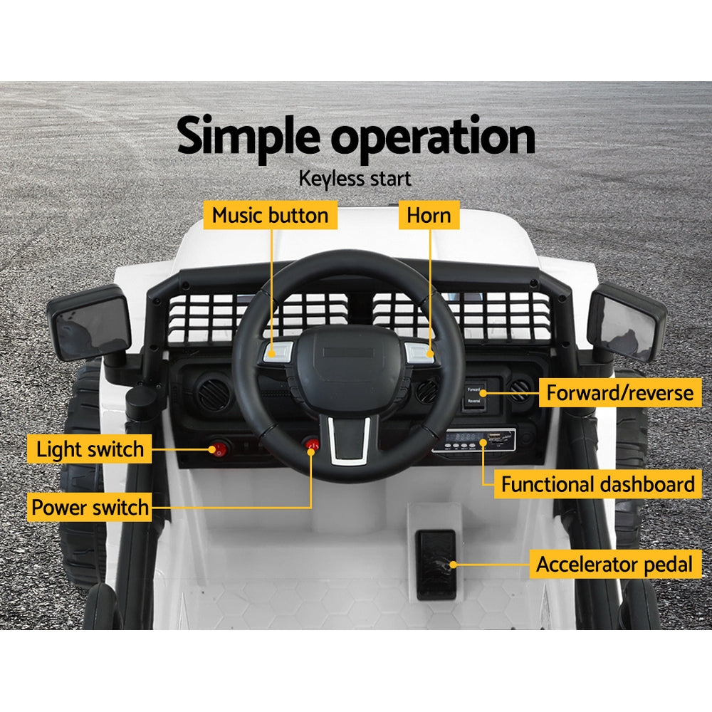 Jeep Inspired Kids Ride On | White
