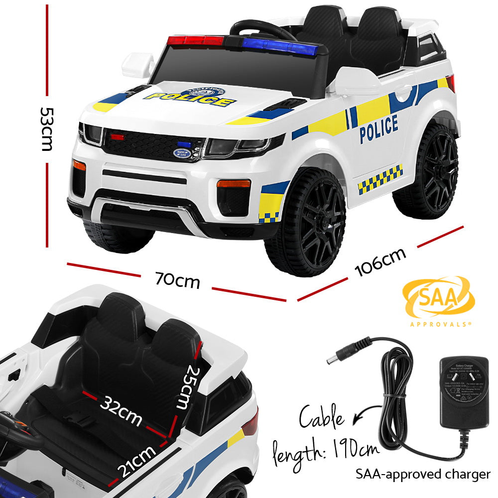 Police Kids Ride On | White