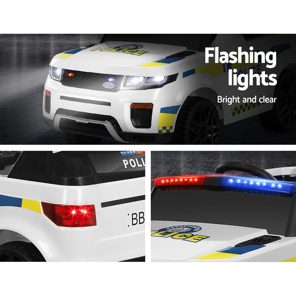 Police Kids Ride On | White