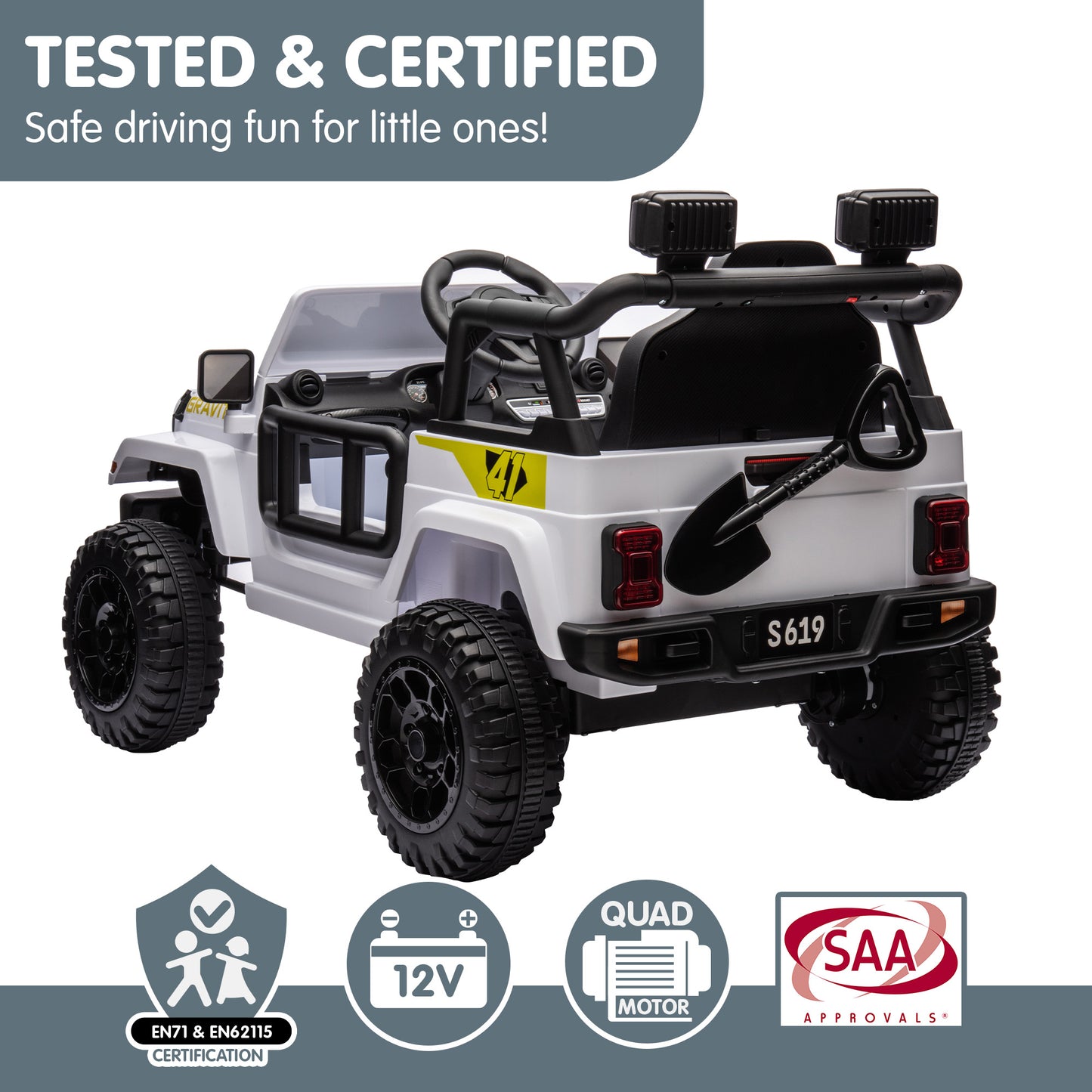 S619 Gravity Kids Ride On | White