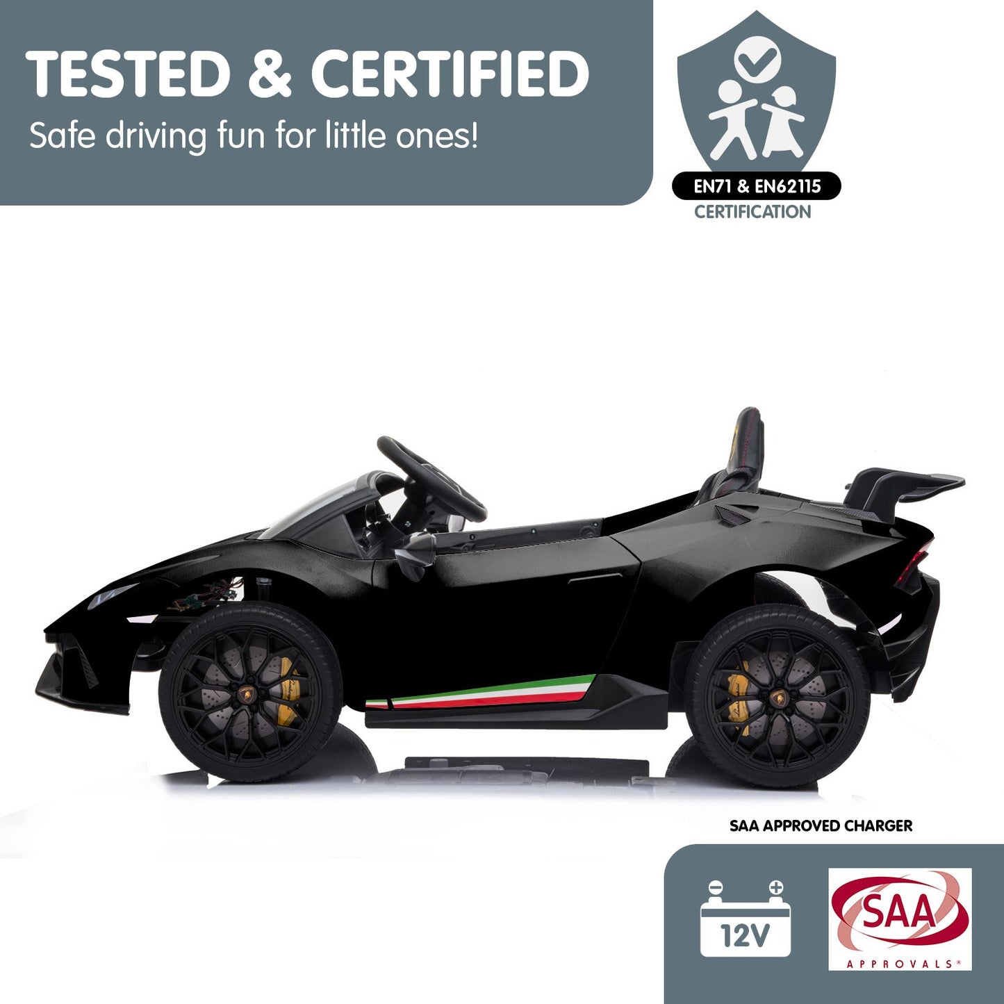 Lamborghini Huracan Kids Ride On | Black