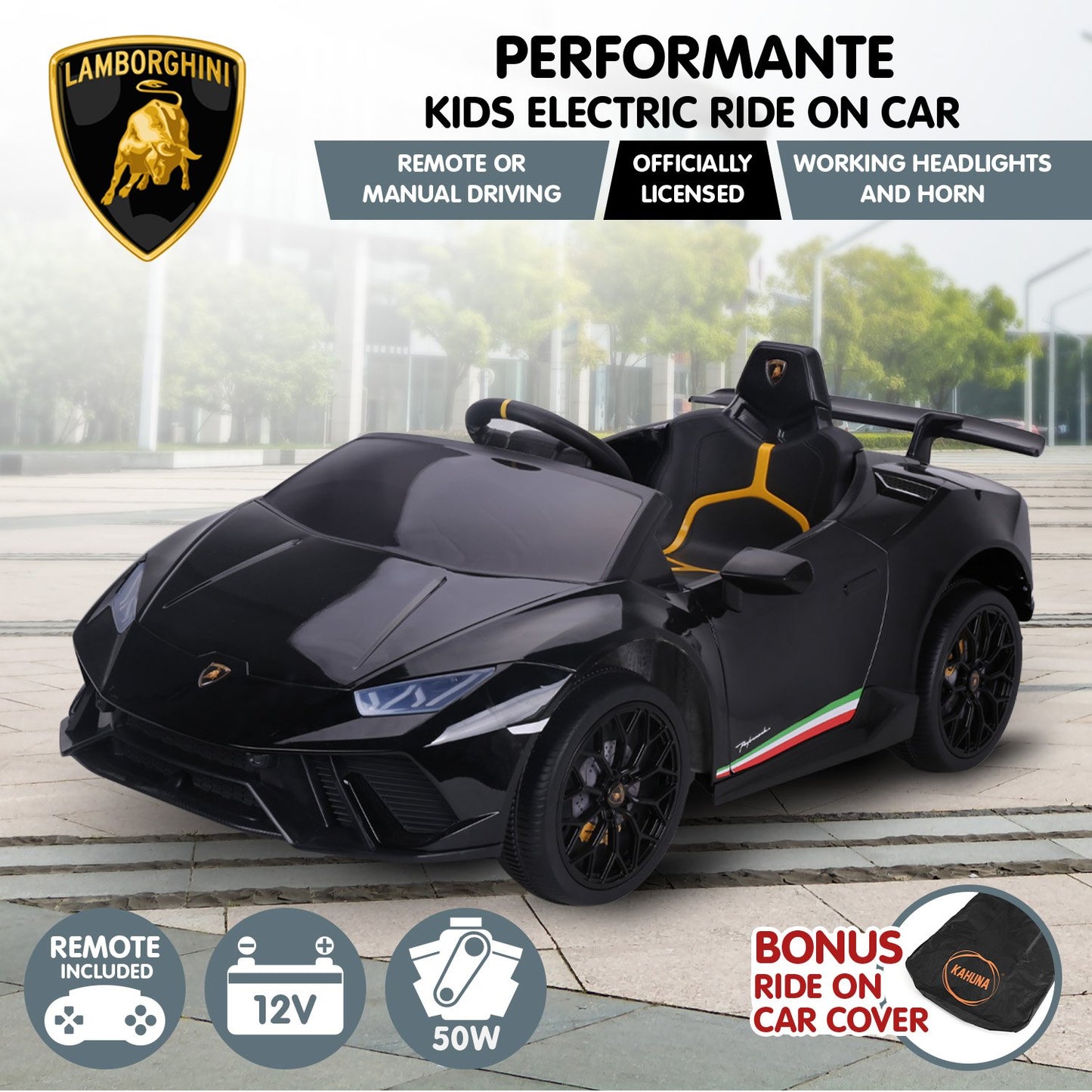 Lamborghini Huracan Kids Ride On | Black